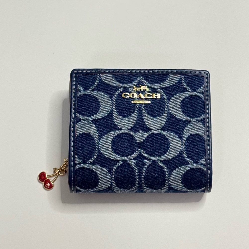 NWT - Coach - Denim Snap Wallet with Signature Monogram